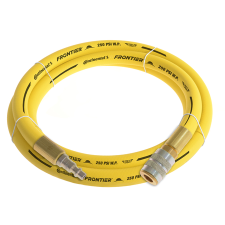 CONTINENTAL 3/4" x 3' Yellow EPDM Air Hose, 300 PSI, 3/4" Ind. Interchange M+F QC HZY07530-03-51
